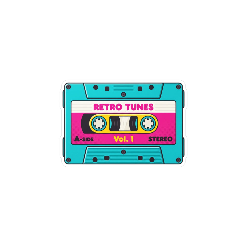 Retro Cassette Tape Vinyl Sticker — 'Retro Tunes Vol. 1' Kiss-Cut