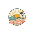 Sun Sea Soul Beach Sticker — Retro Sunset Vinyl Kiss-Cut