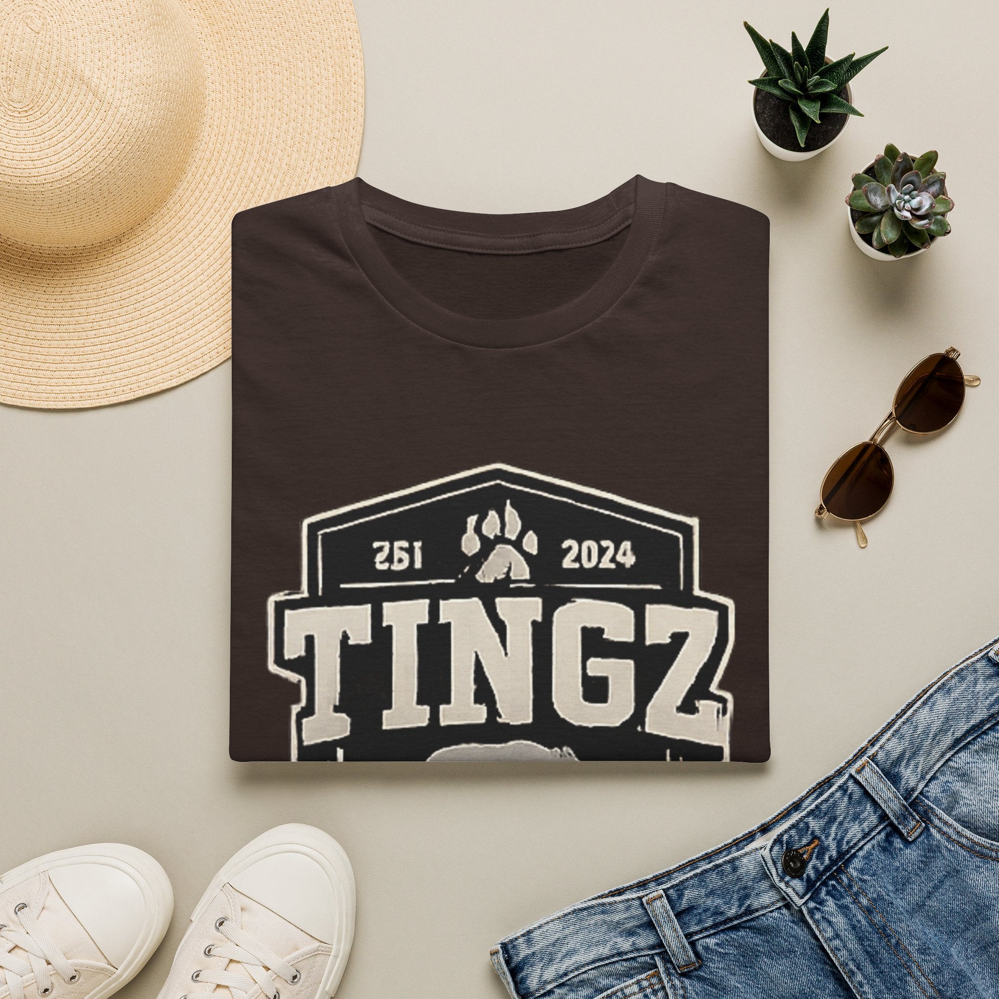 Bear Tingz Logo T‑Shirt — Retro Paw Emblem Tee