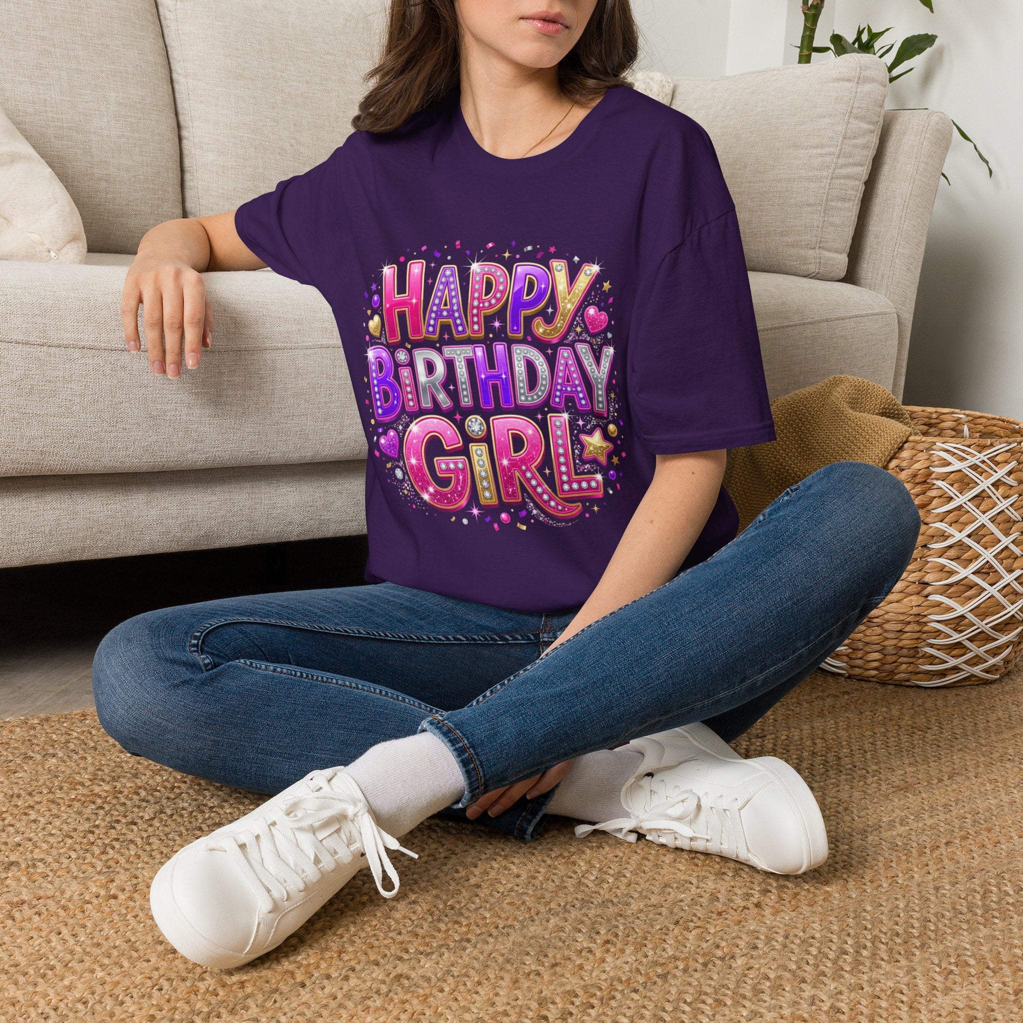 Happy Birthday Girl T-Shirt — Colorful Confetti Party Tee