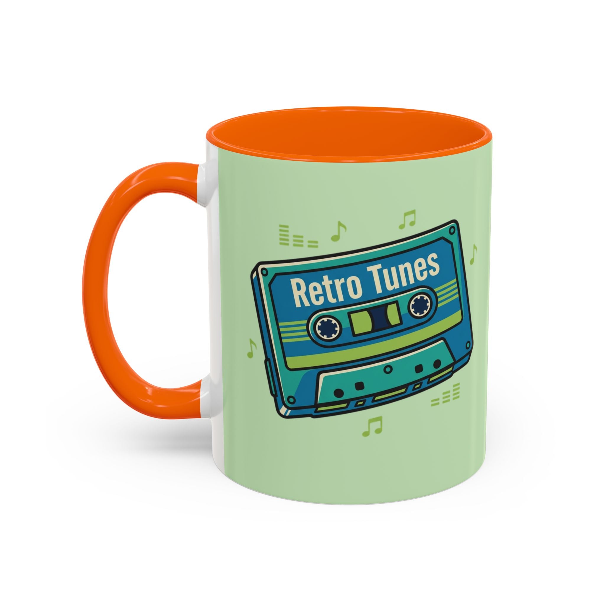 Retro Tunes Accent Coffee Mug — Cassette Tape Music Lovers Gift (11/15oz)