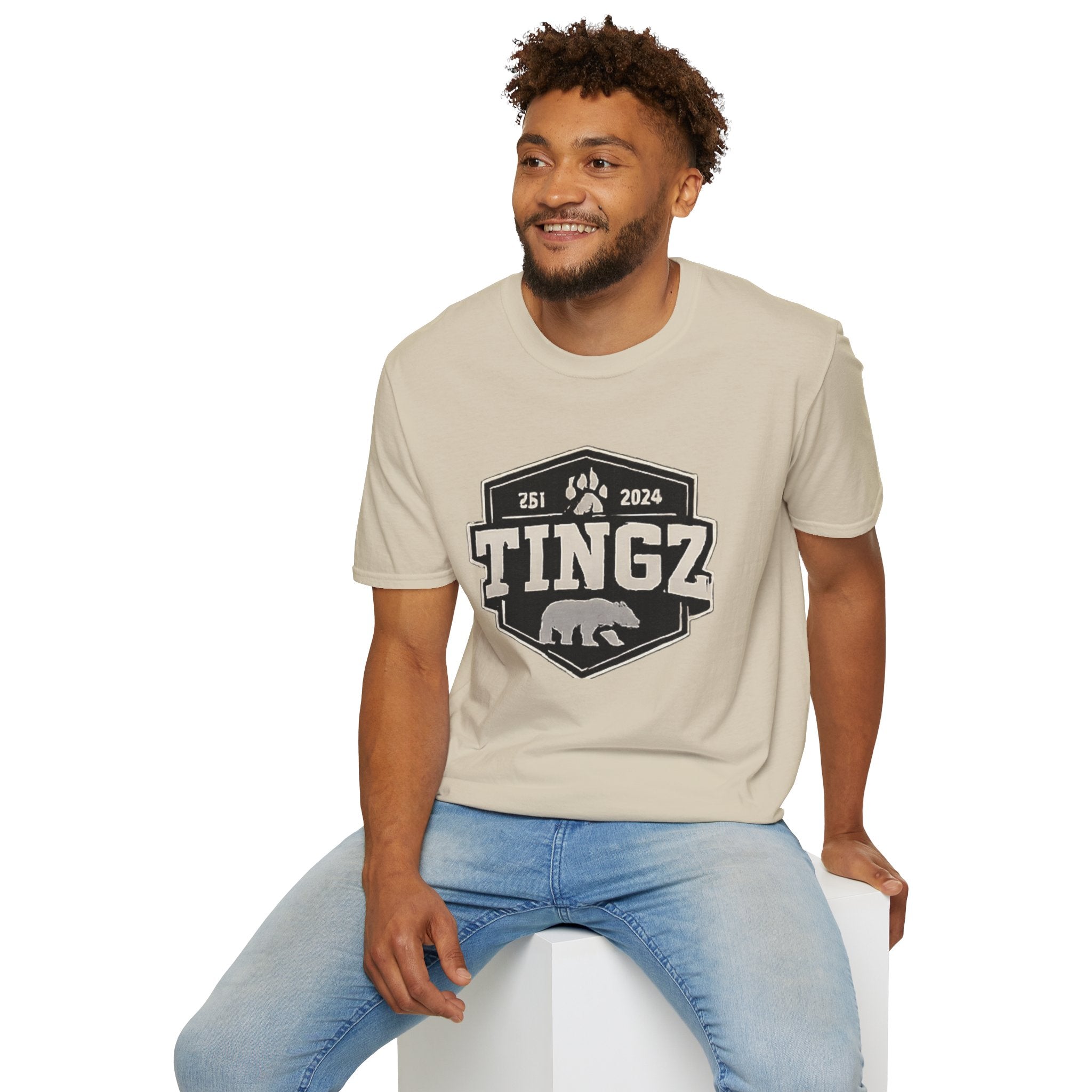 Bear Tingz Logo T‑Shirt — Retro Paw Emblem Tee