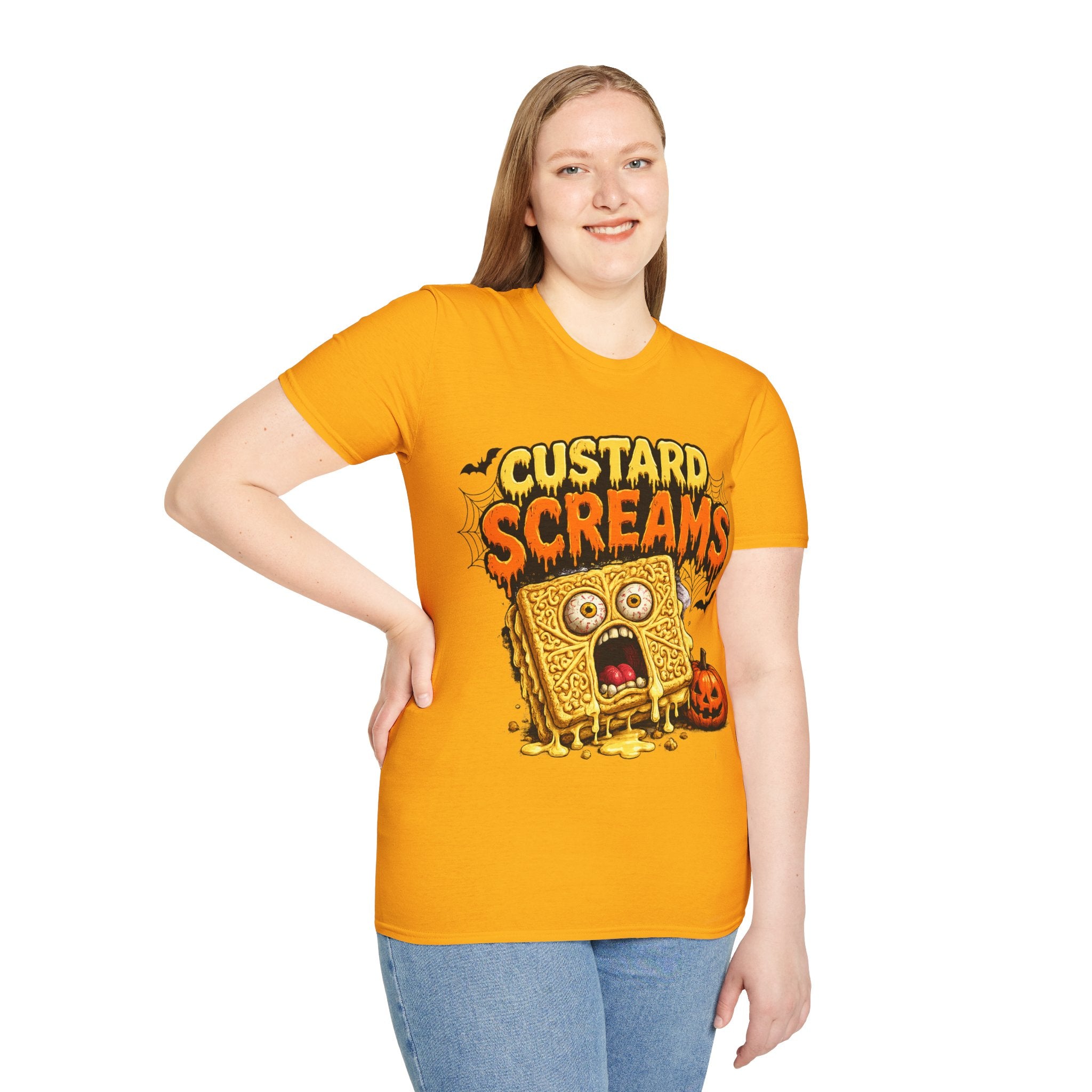 Custard Screams Halloween T-Shirt — Spooky Dessert Graphic Tee
