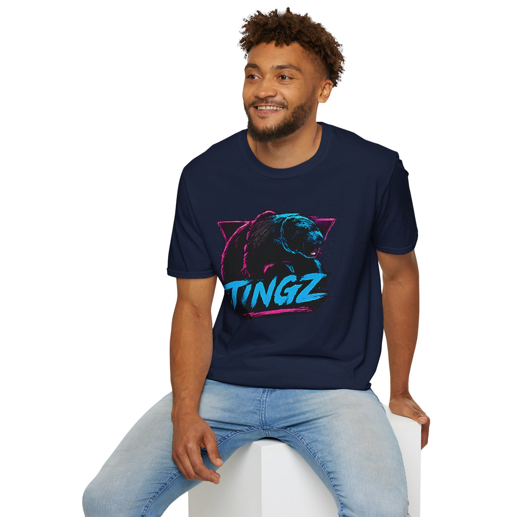 Bear TINGZ Graphic T-Shirt —  Retro Neon Crew Tee