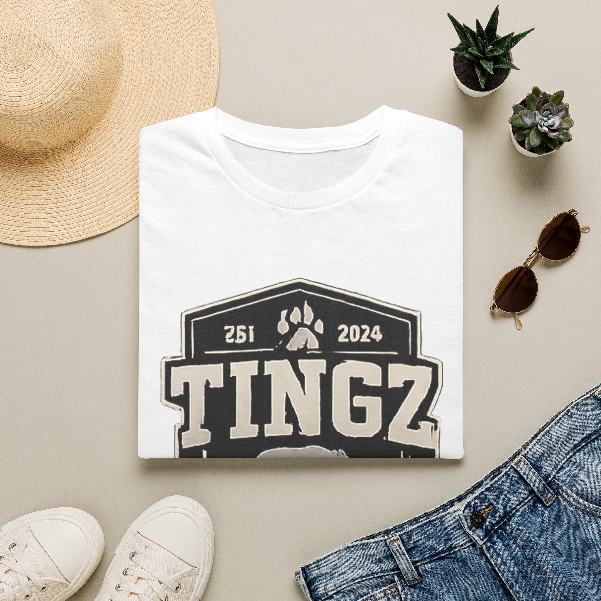 Bear Tingz Logo T‑Shirt — Retro Paw Emblem Tee