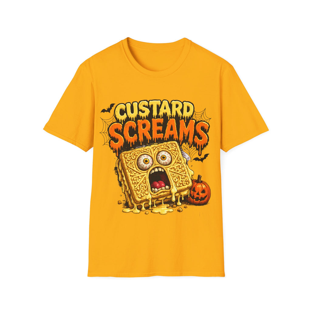 Custard Screams Halloween T-Shirt — Spooky Dessert Graphic Tee