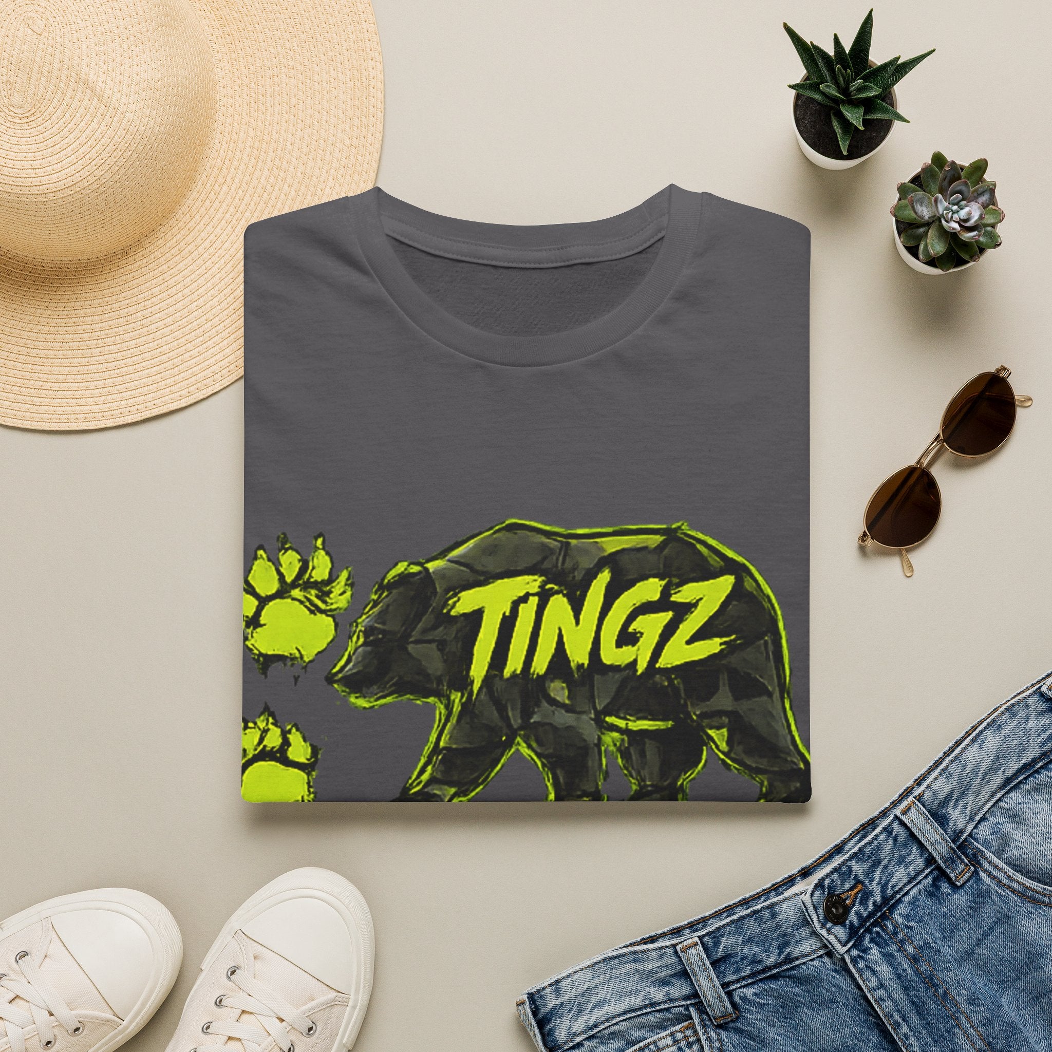 Bear TINGZ Paw Graphic T-Shirt —  Neon Logo