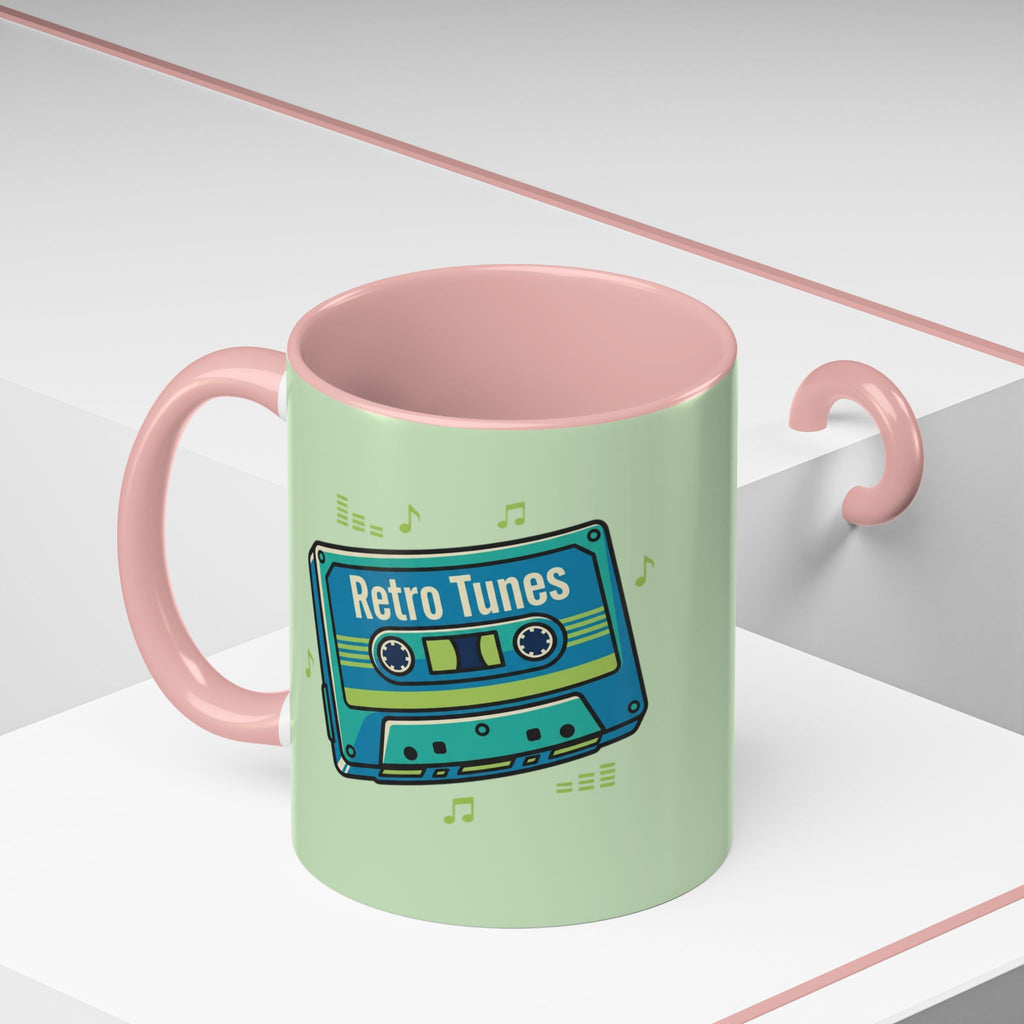 Retro Tunes Accent Coffee Mug — Cassette Tape Music Lovers Gift (11/15oz)