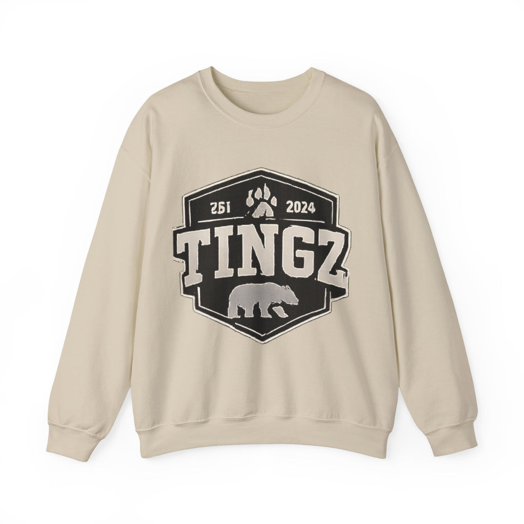 BEAR TINGZ  Badge Unisex Crewneck Sweatshirt | Vintage Wildlife Graphic Sweatshirt | Classic Streetwear Pullover