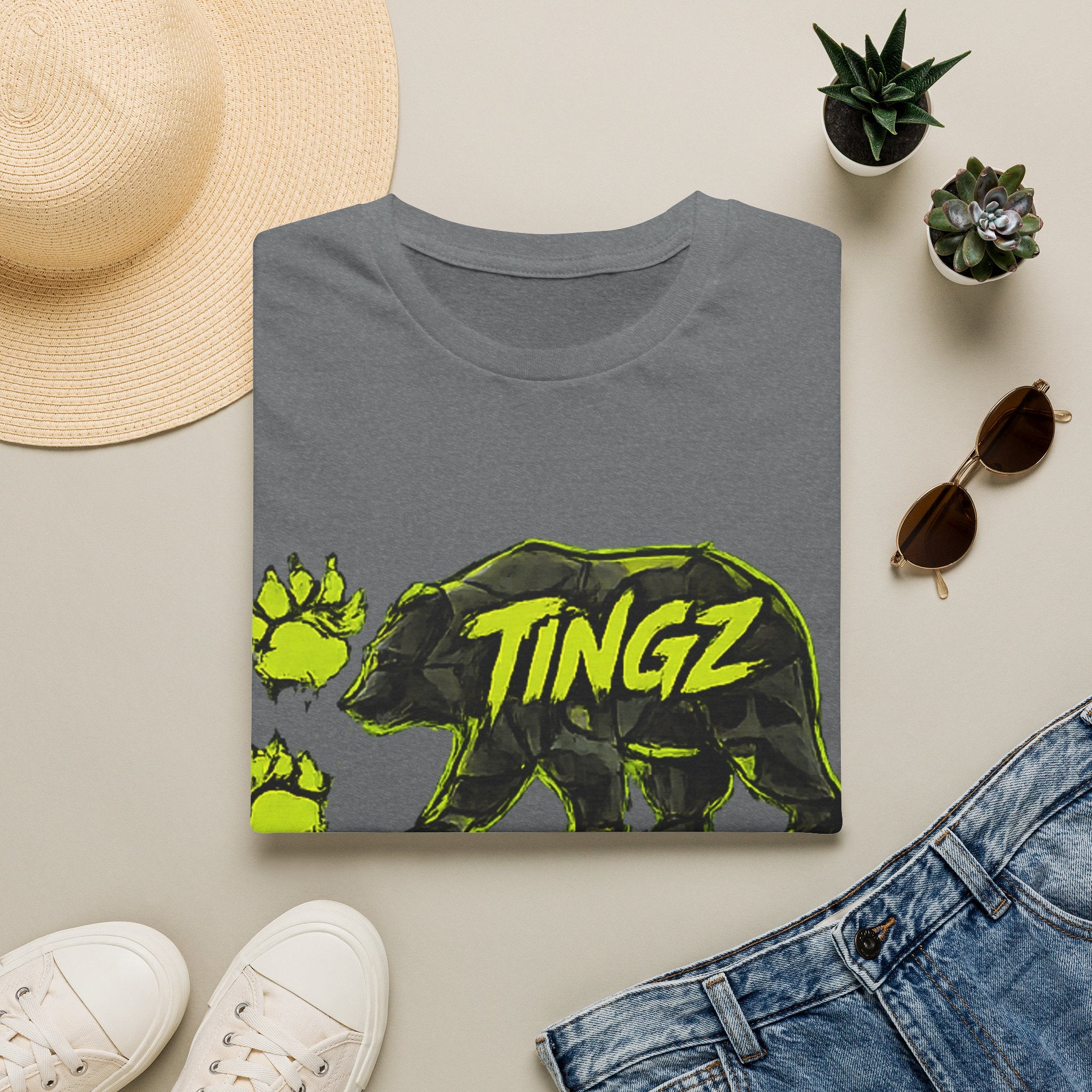 Bear TINGZ Paw Graphic T-Shirt —  Neon Logo