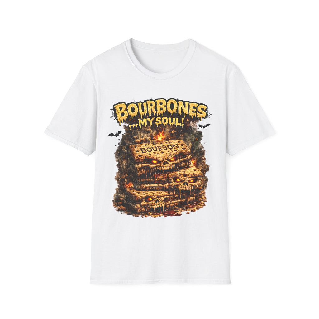 Bourbones My Soul T‑Shirt — Vintage Whiskey Skull Graphic Tee
