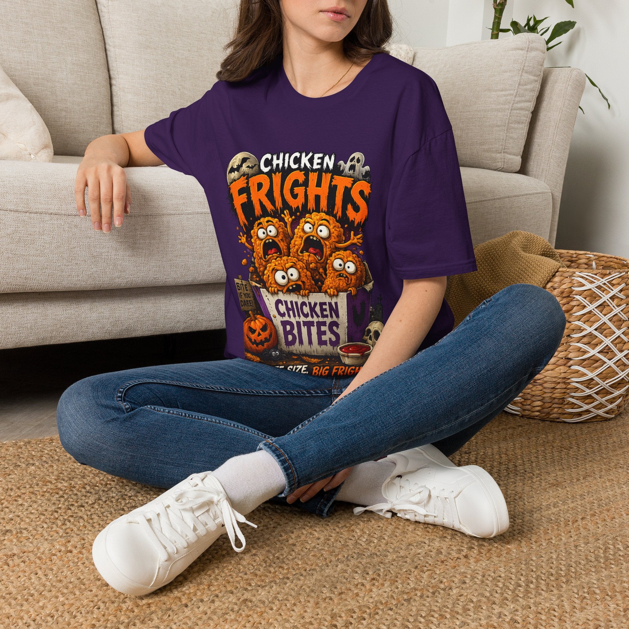 Chicken Frights T-Shirt — Cute Spooky Halloween Chicken Bites Tee