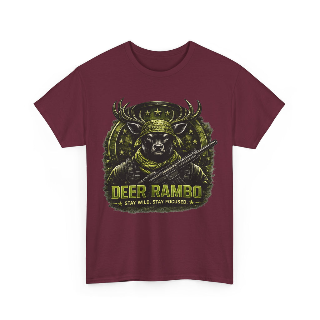 Deer Rambo Camo T-Shirt Hunter Gift | Woodland Deer Shirt | Military Style Tee | Unisex Shirt
