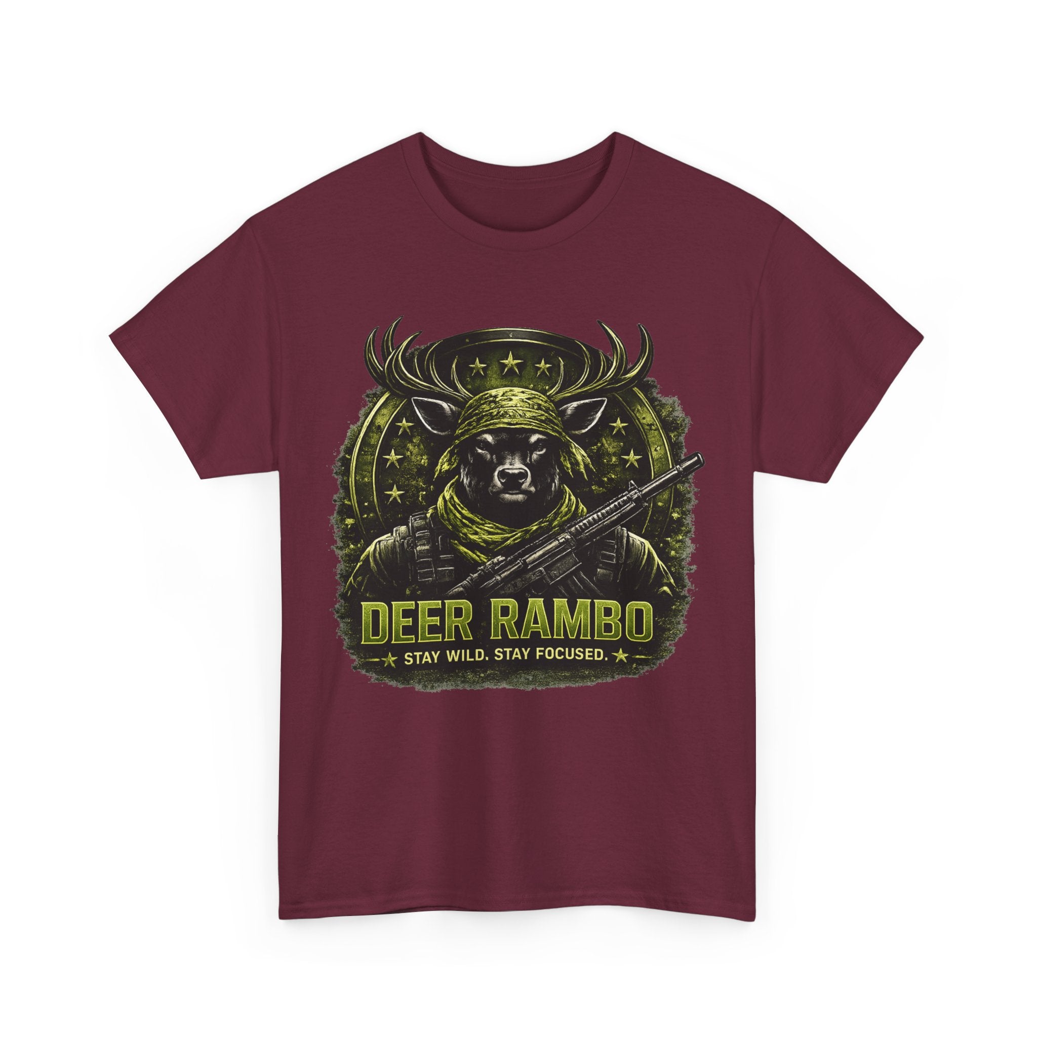 Deer Rambo Camo T-Shirt Hunter Gift | Woodland Deer Shirt | Military Style Tee | Unisex Shirt