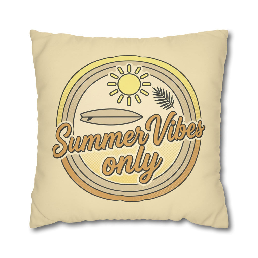 Summer Vibes Only Pillowcase — Retro Surf Beach Decorative Throw Pillow