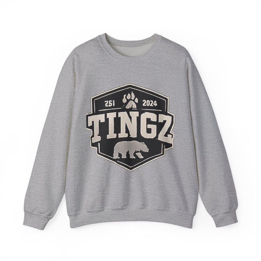 BEAR TINGZ  Badge Unisex Crewneck Sweatshirt | Vintage Wildlife Graphic Sweatshirt | Classic Streetwear Pullover