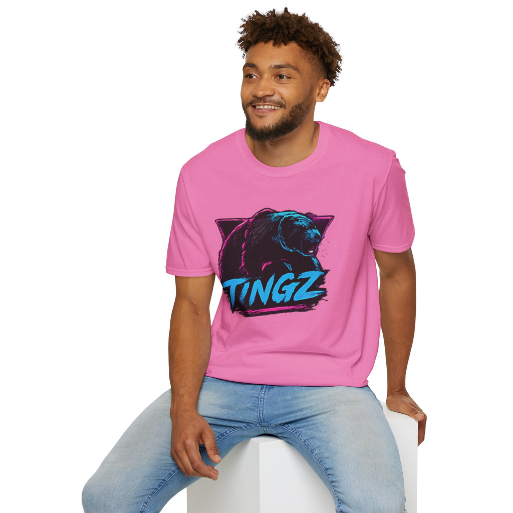 Bear TINGZ Graphic T-Shirt —  Retro Neon Crew Tee