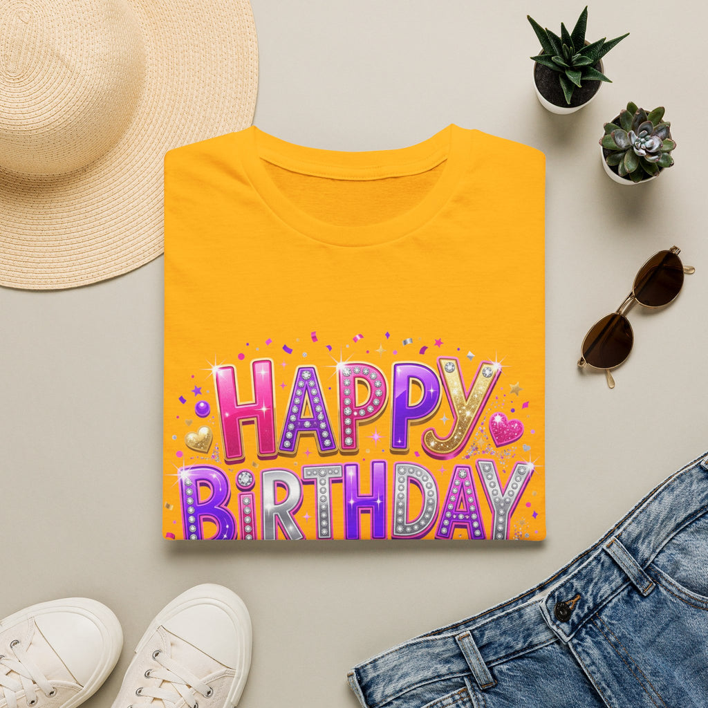 Happy Birthday Girl T-Shirt — Colorful Confetti Party Tee