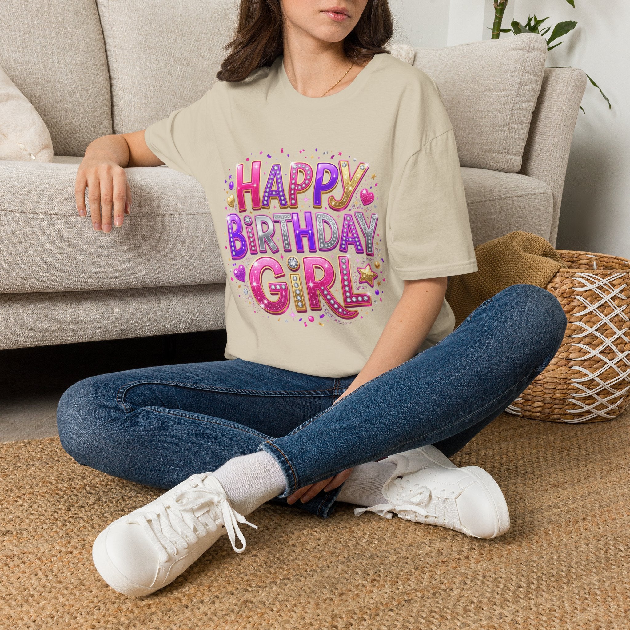 Happy Birthday Girl T-Shirt — Colorful Confetti Party Tee
