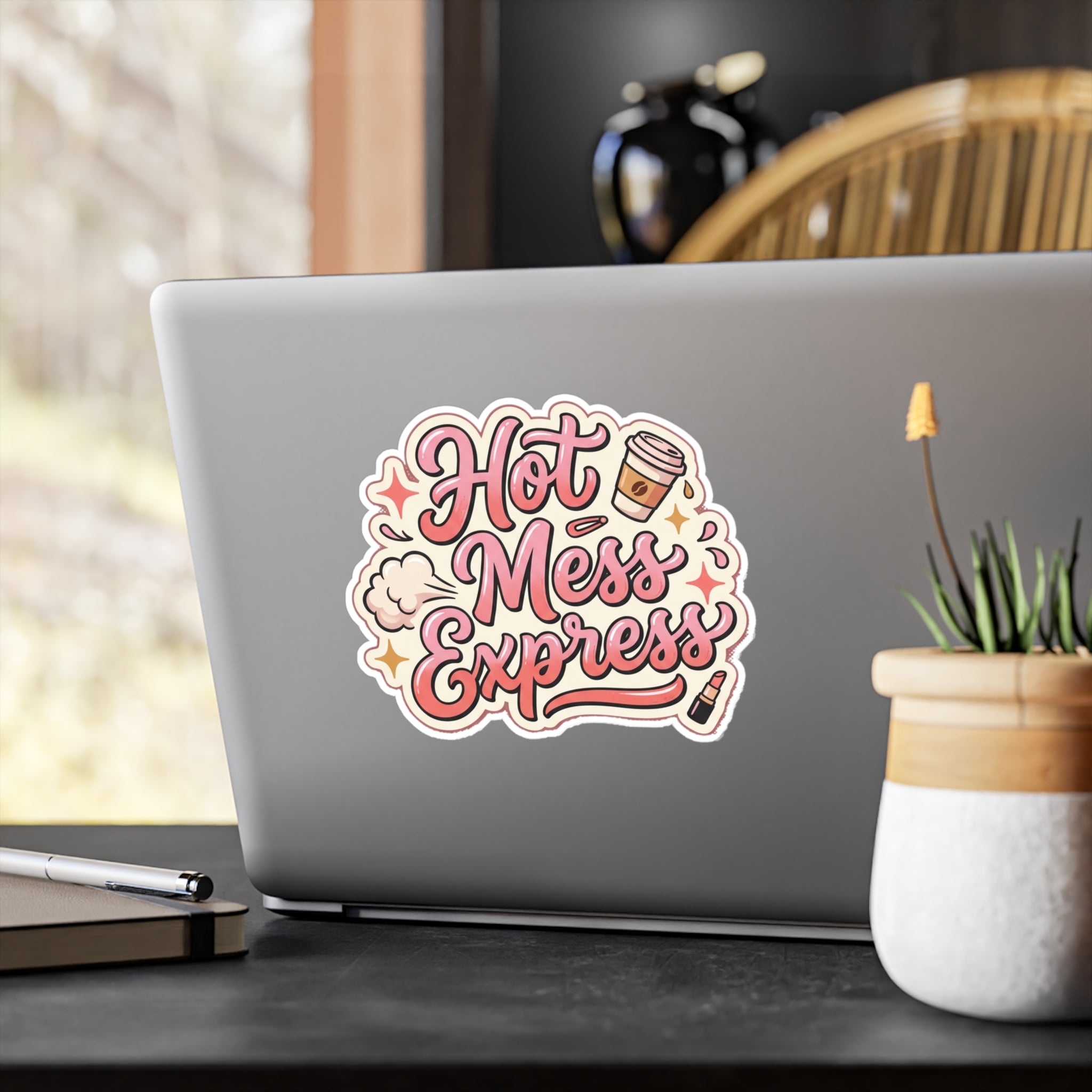 Hot Mess Express Sticker — Cute Vinyl Kiss-Cut Laptop Sticker