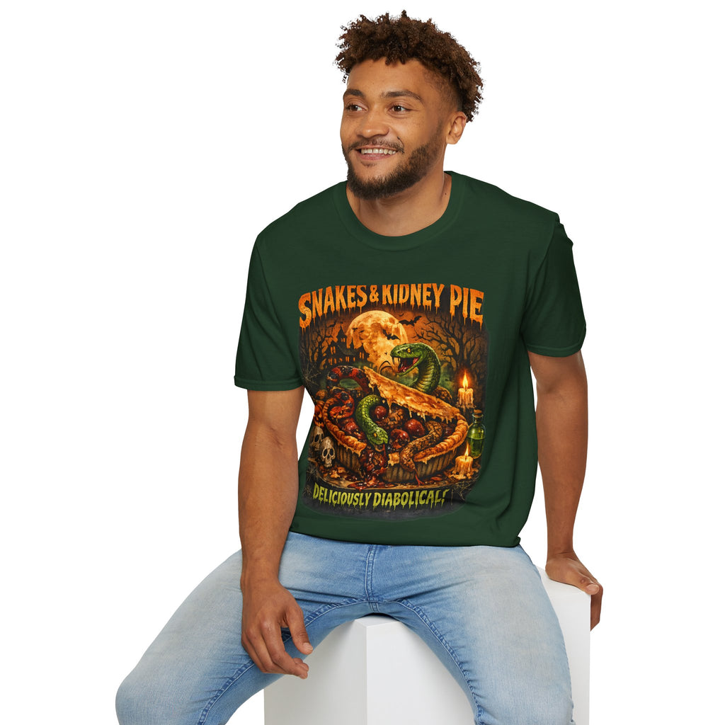 Snakes & Kidney Pie Tee — Spooky Retro Halloween Graphic T-Shirt