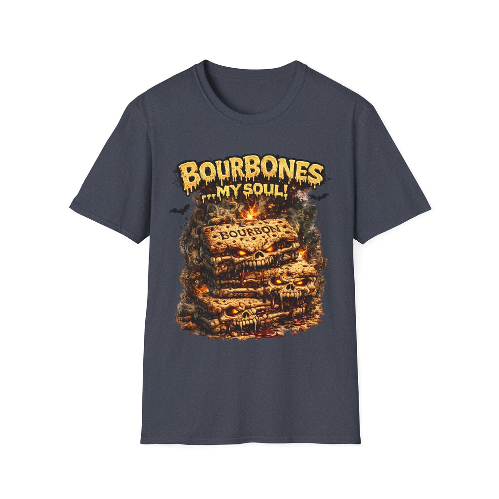 Bourbones My Soul T‑Shirt — Vintage Whiskey Skull Graphic Tee