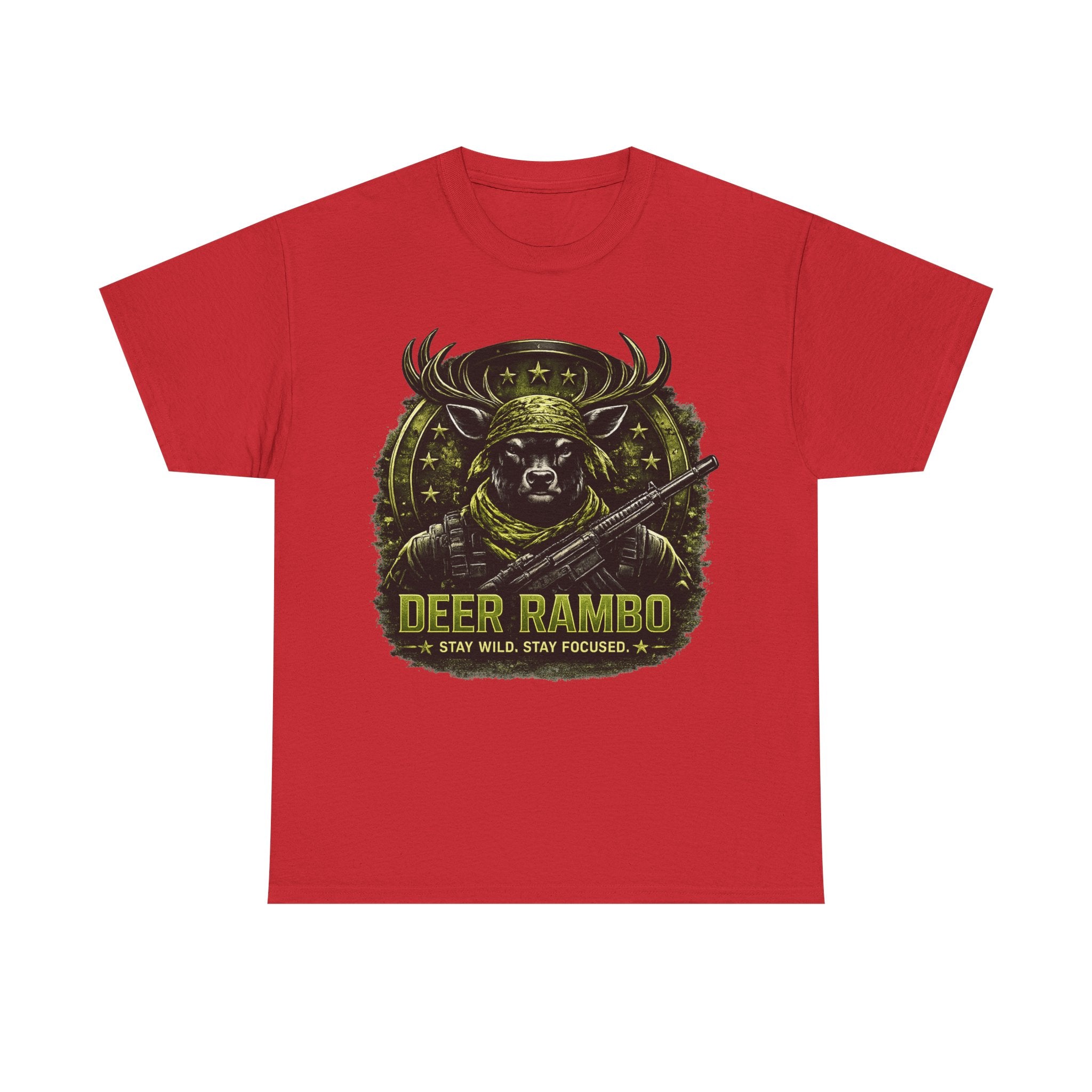 Deer Rambo Camo T-Shirt Hunter Gift | Woodland Deer Shirt | Military Style Tee | Unisex Shirt
