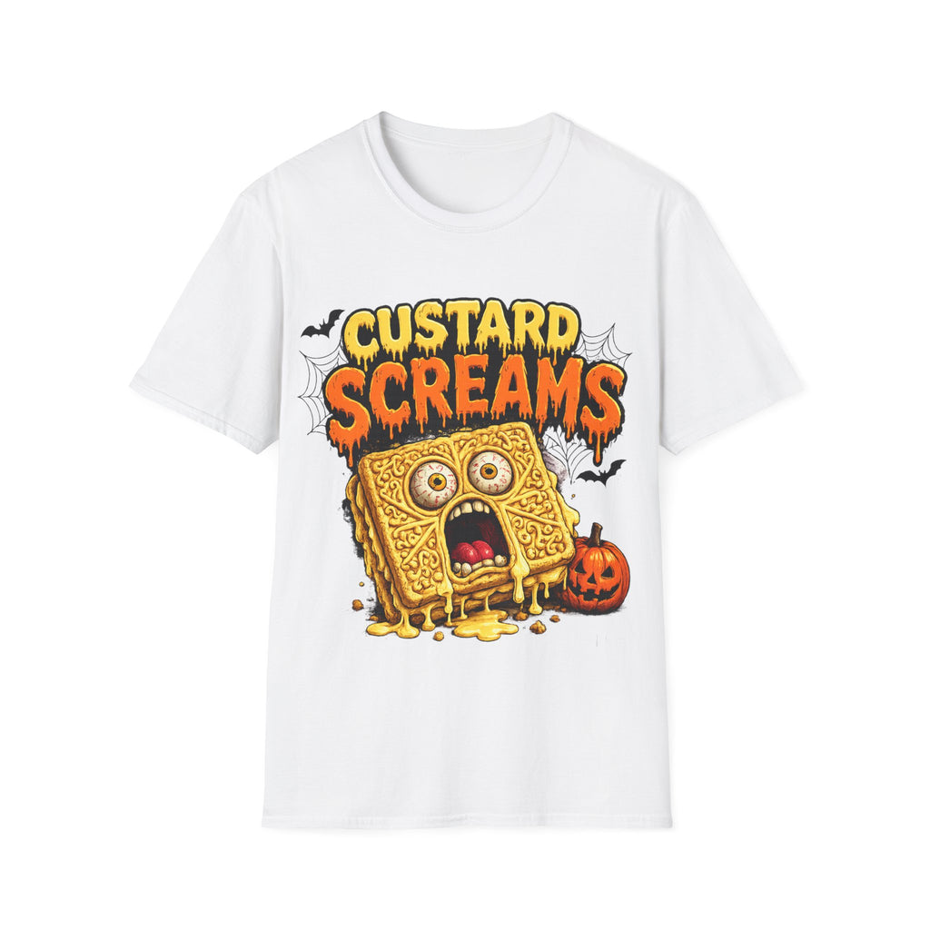 Custard Screams Halloween T-Shirt — Spooky Dessert Graphic Tee