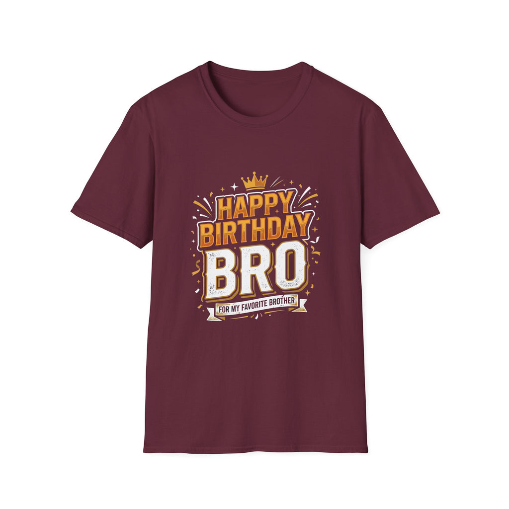 Happy Birthday Bro T-Shirt — Bold Crowned Birthday Tee for Brother
