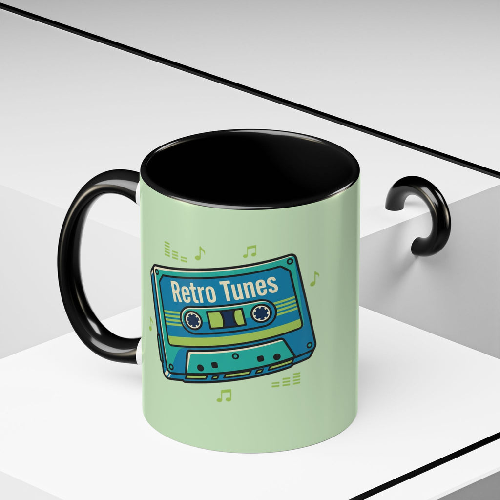 Retro Tunes Accent Coffee Mug — Cassette Tape Music Lovers Gift (11/15oz)