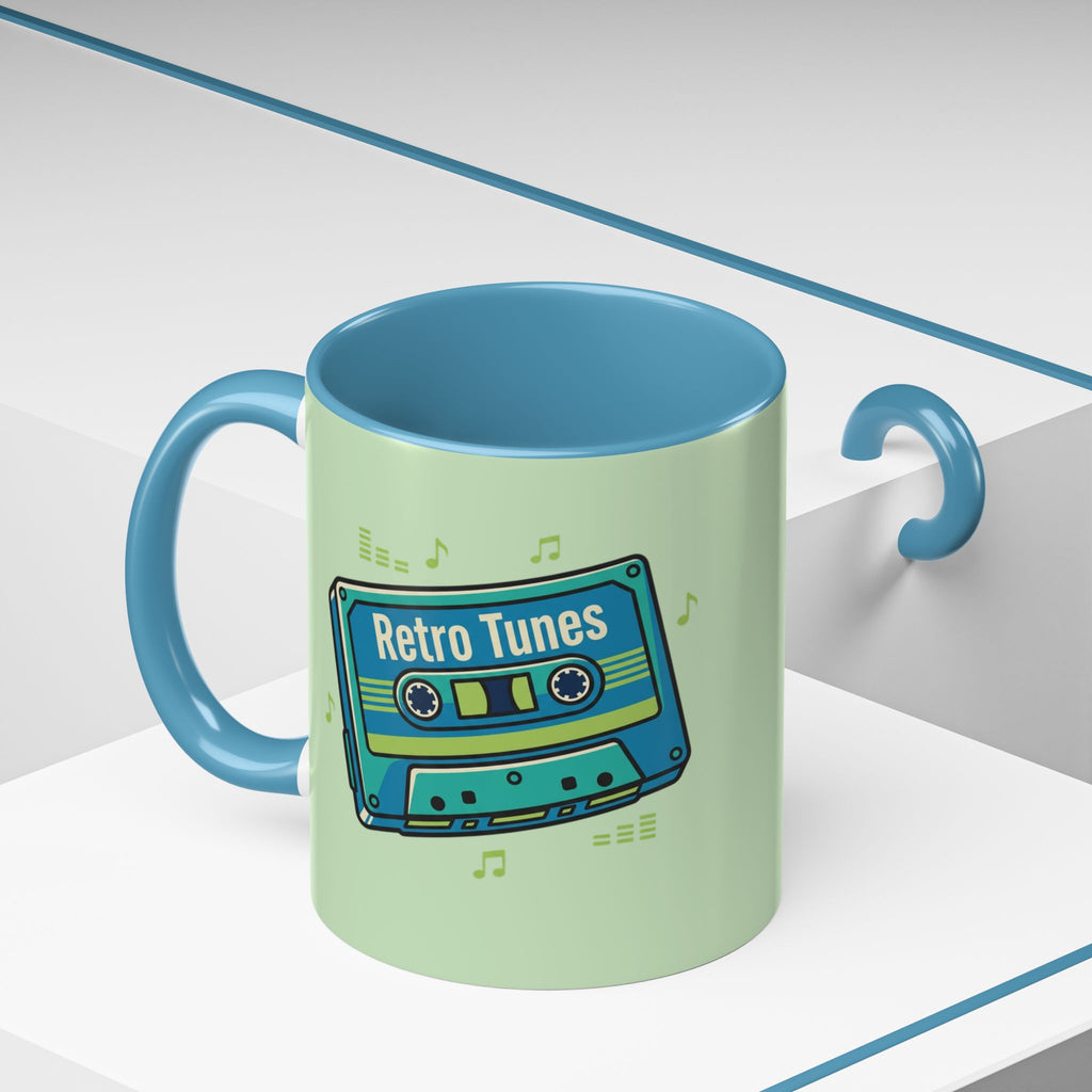 Retro Tunes Accent Coffee Mug — Cassette Tape Music Lovers Gift (11/15oz)