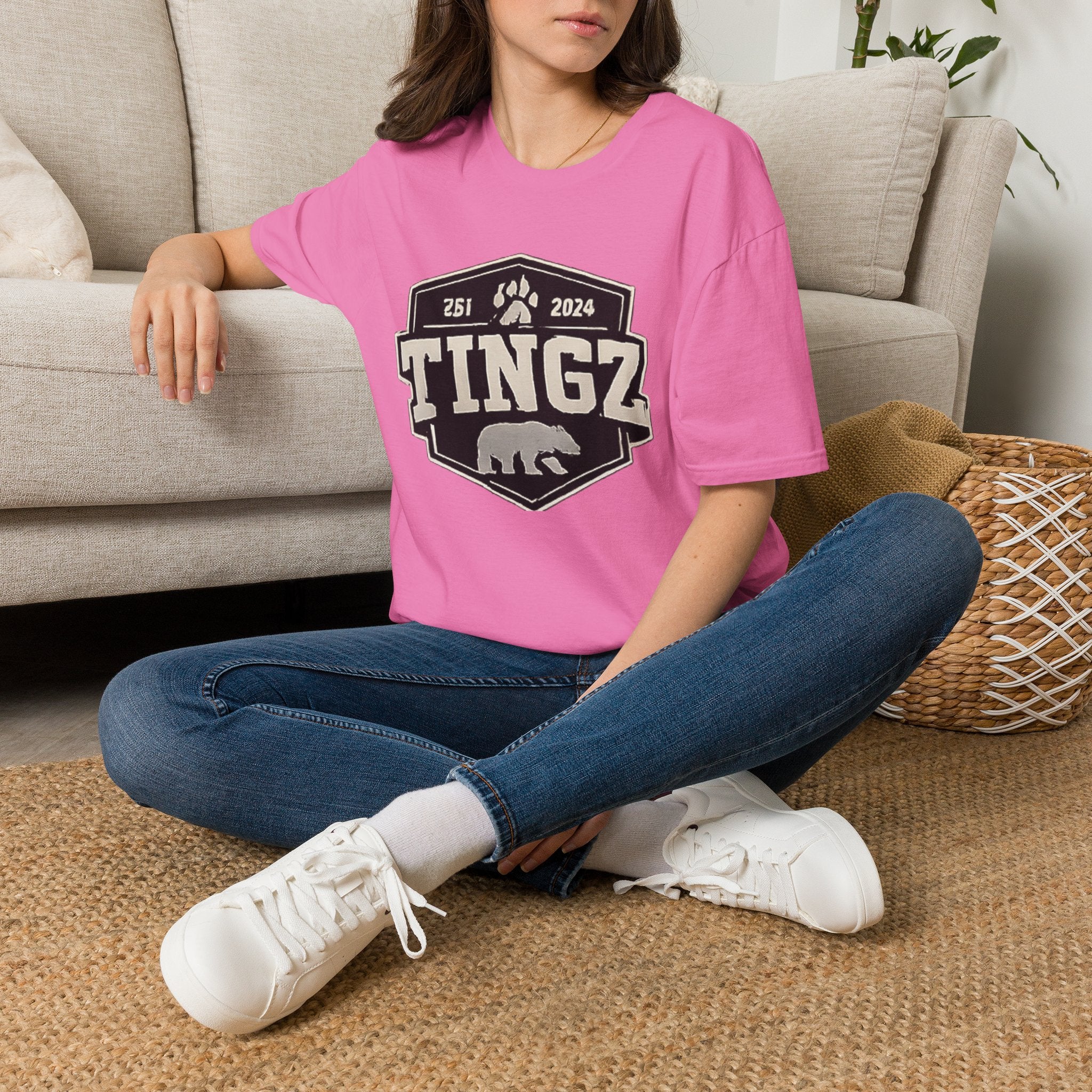Bear Tingz Logo T‑Shirt — Retro Paw Emblem Tee