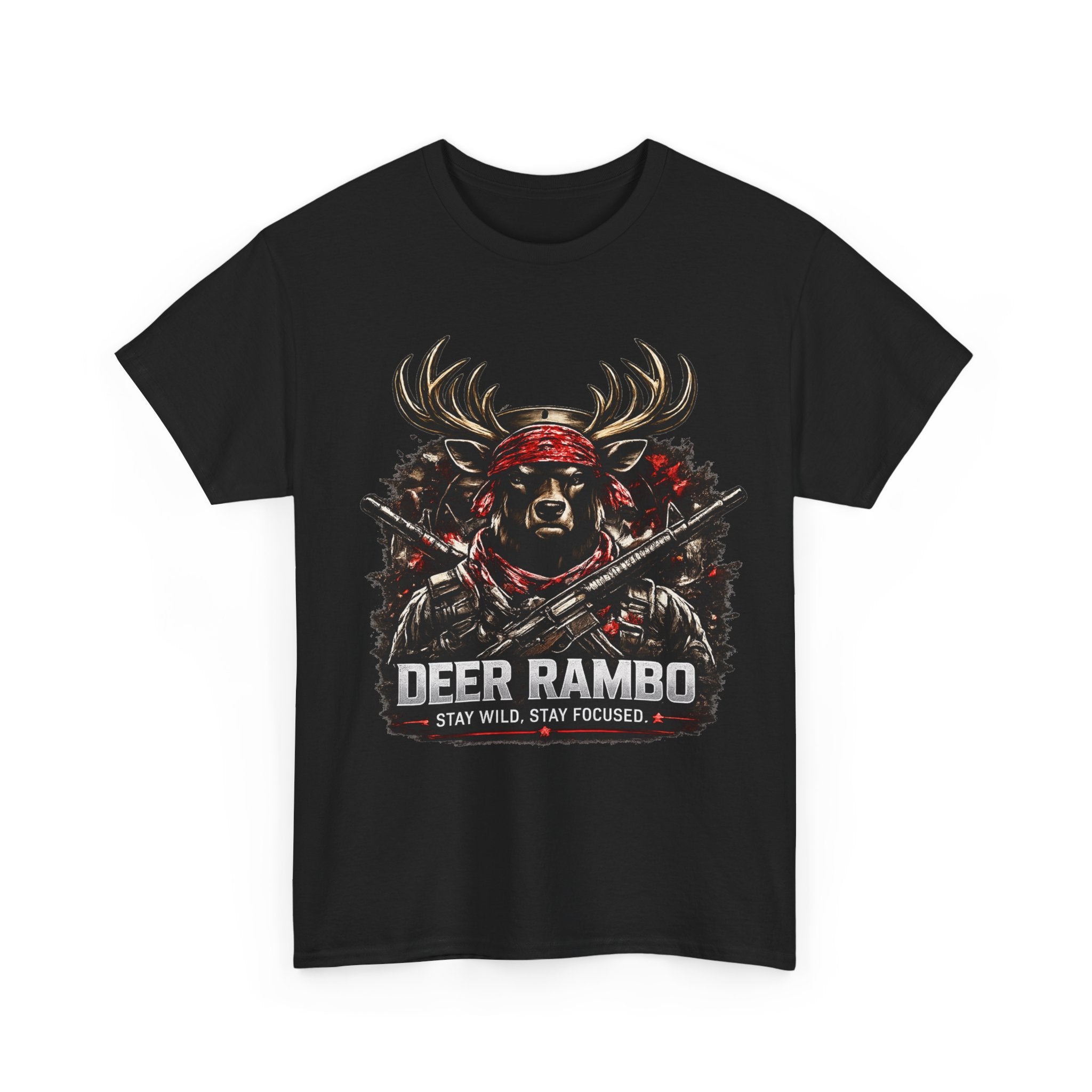 Deer Rambo Graphic Tee — Hunting Deer Rambo T-Shirt