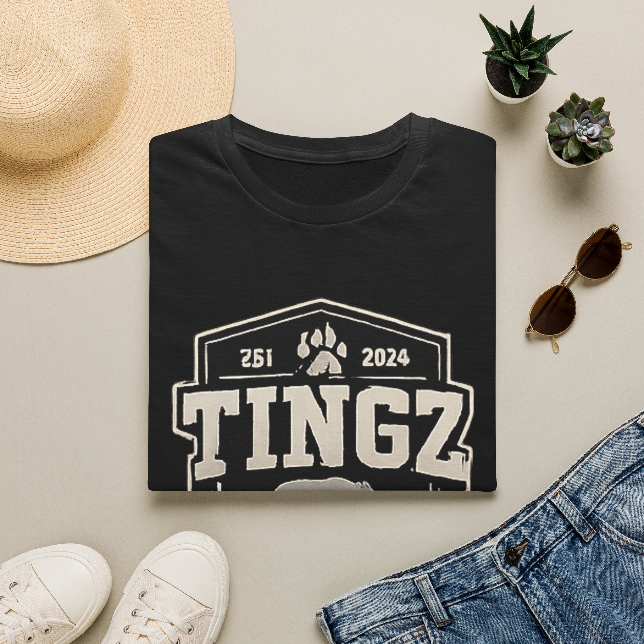 Bear Tingz Logo T‑Shirt — Retro Paw Emblem Tee