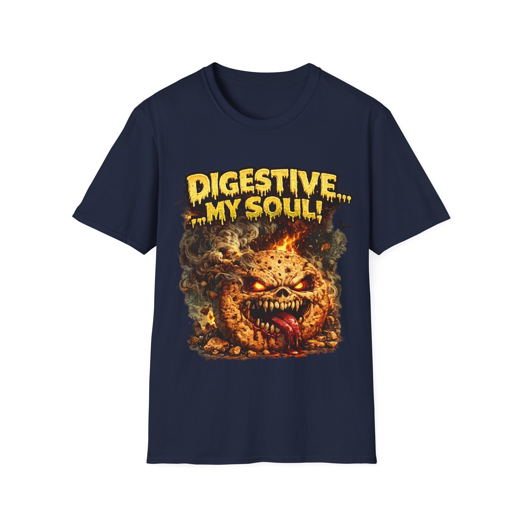 Digestive My Soul Graphic T‑Shirt — Horror Monster Skull Design