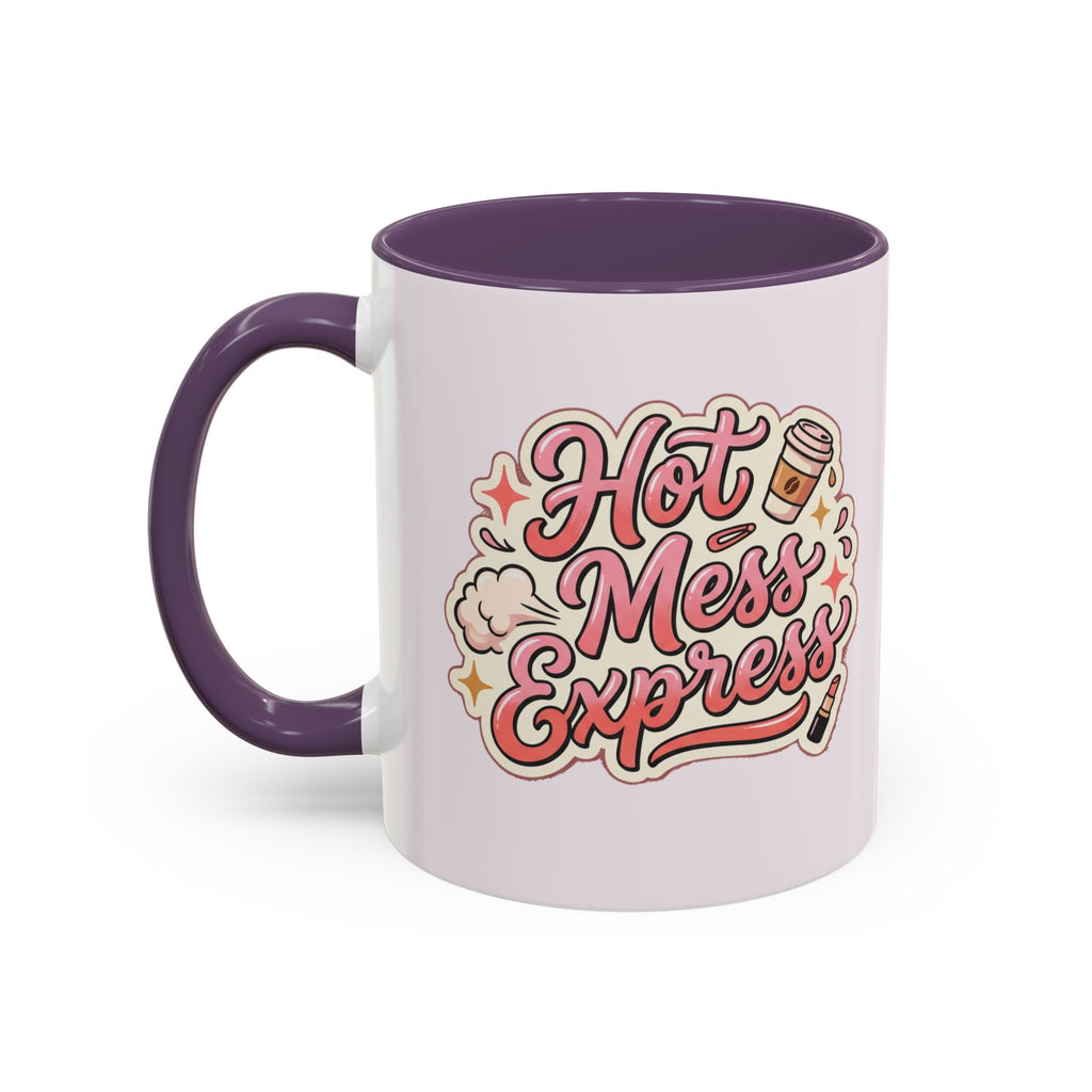 Hot Mess Express Coffee Mug — Funny Pink Accent Mug for Coffee Lovers