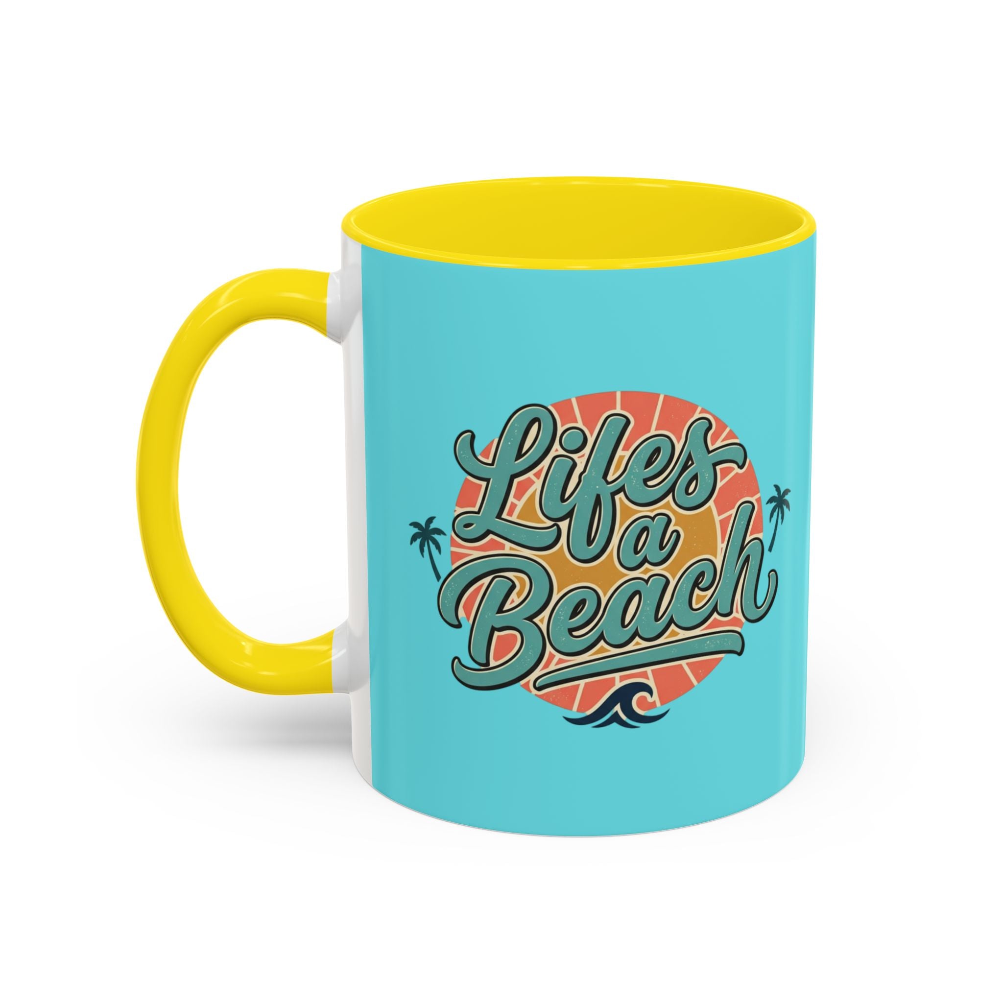 Life's a Beach Coffee Mug — Retro Beach Vibes 11/15oz Accent Mug