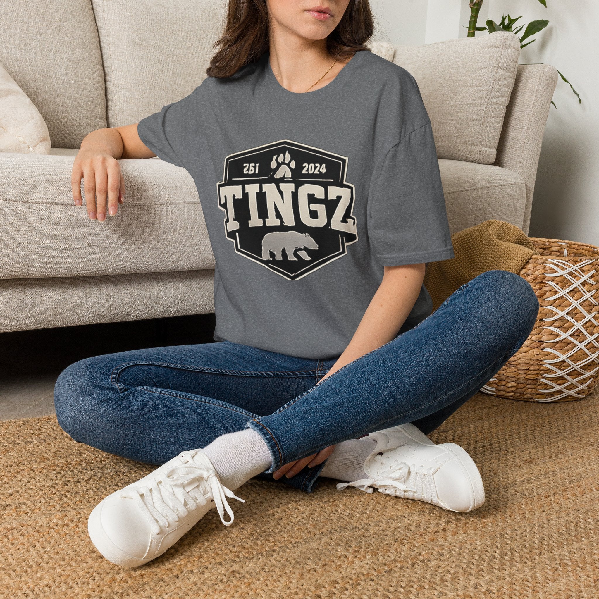 Bear Tingz Logo T‑Shirt — Retro Paw Emblem Tee