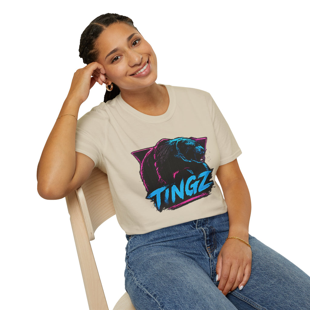 Bear TINGZ Graphic T-Shirt —  Retro Neon Crew Tee