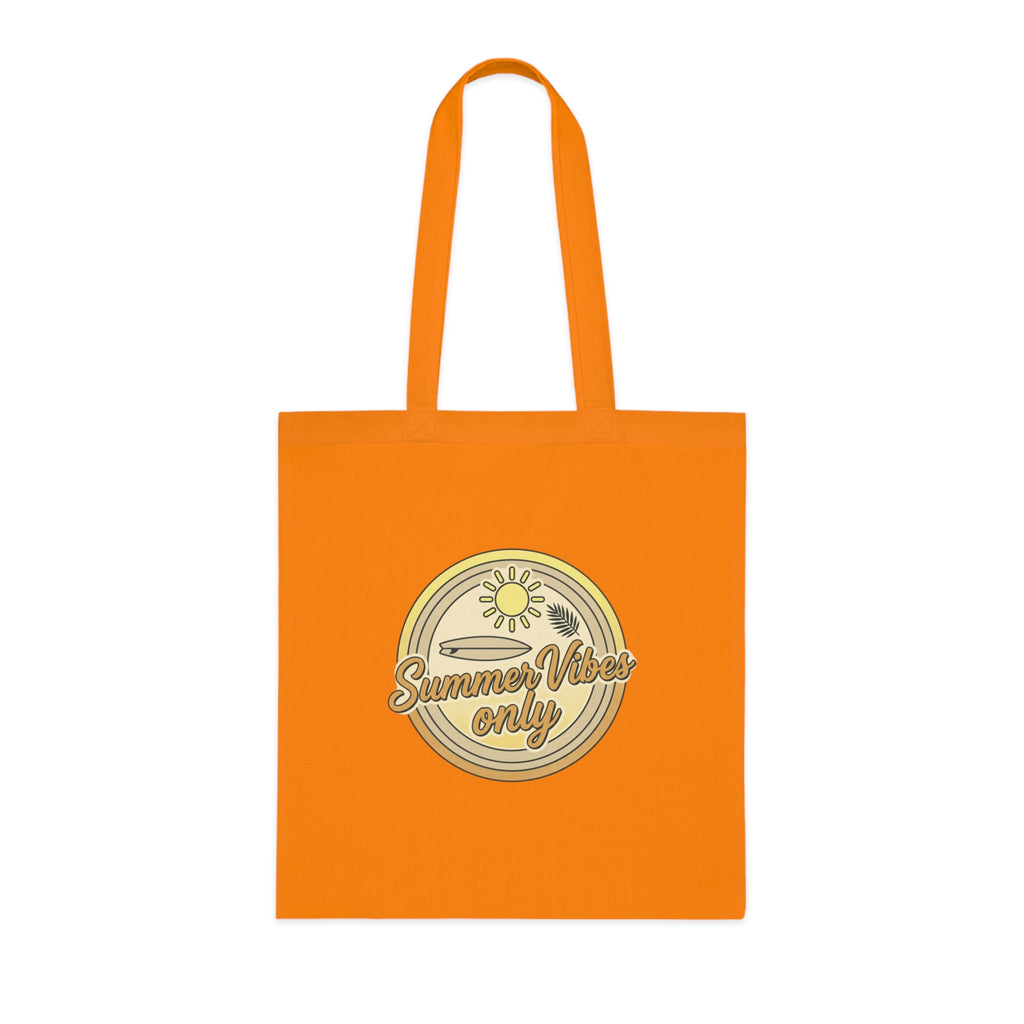 Summer Vibes Only Cotton Tote Bag — Retro Beach Graphic Eco Market Tote