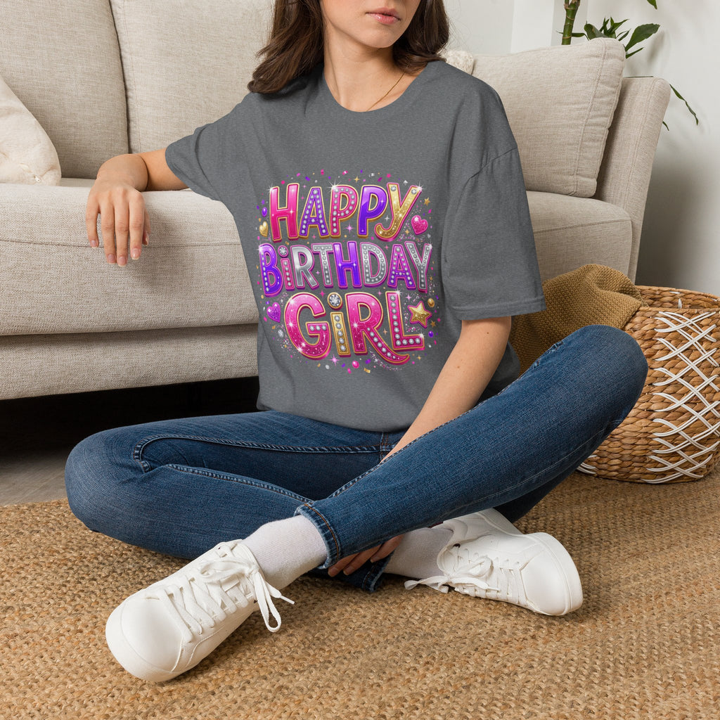 Happy Birthday Girl T-Shirt — Colorful Confetti Party Tee