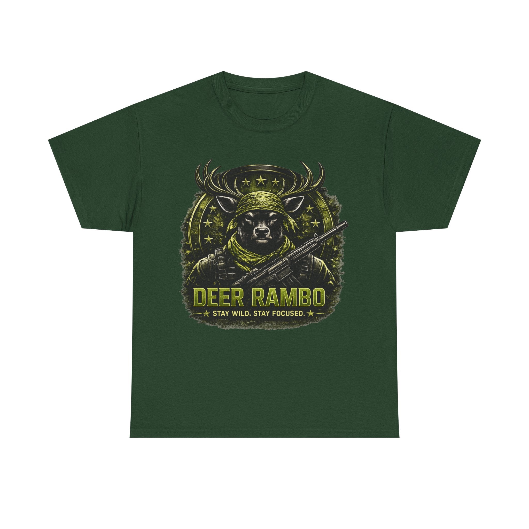 Deer Rambo Camo T-Shirt Hunter Gift | Woodland Deer Shirt | Military Style Tee | Unisex Shirt