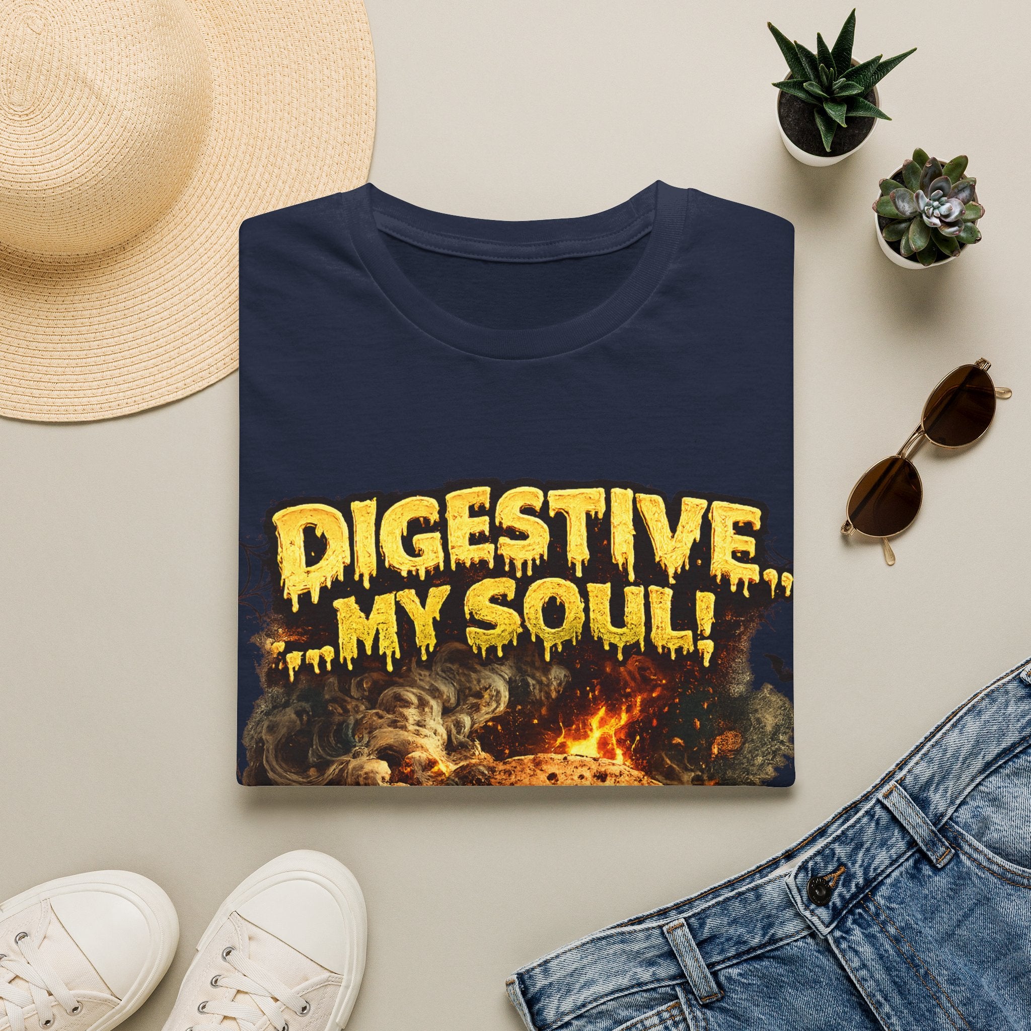 Digestive My Soul Graphic T‑Shirt — Horror Monster Skull Design