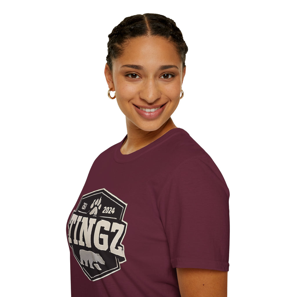 Bear Tingz Logo T‑Shirt — Retro Paw Emblem Tee