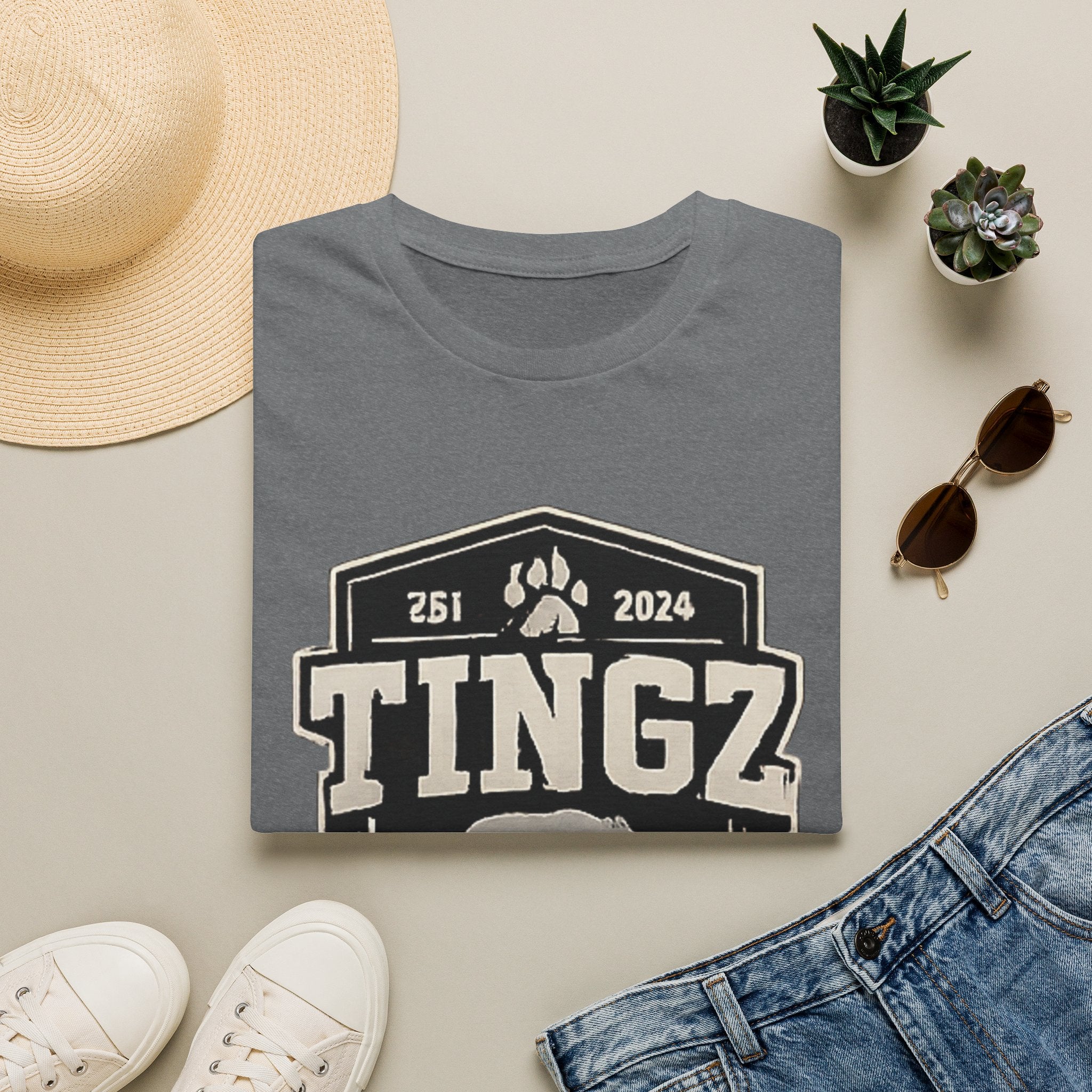 Bear Tingz Logo T‑Shirt — Retro Paw Emblem Tee