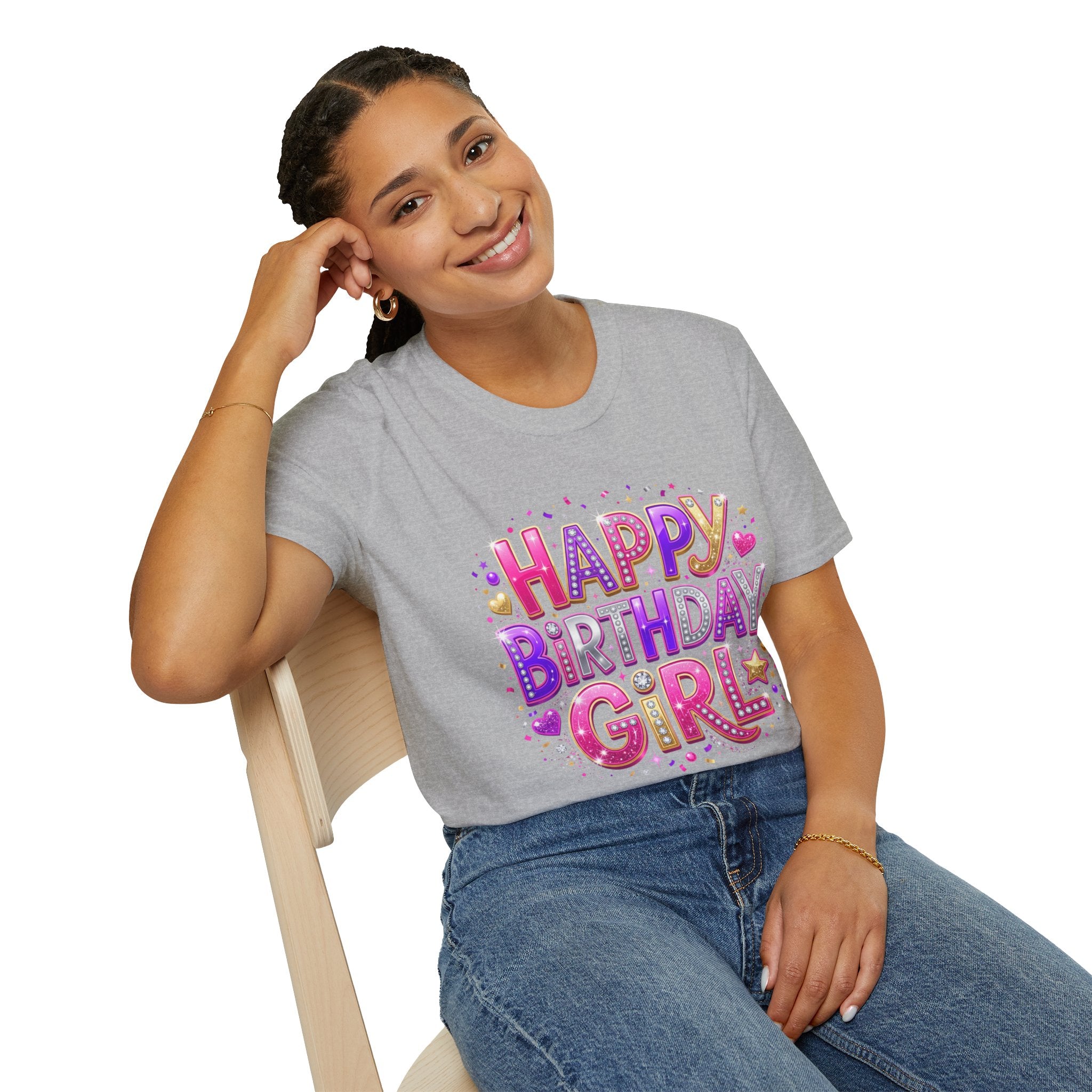 Happy Birthday Girl T-Shirt — Colorful Confetti Party Tee