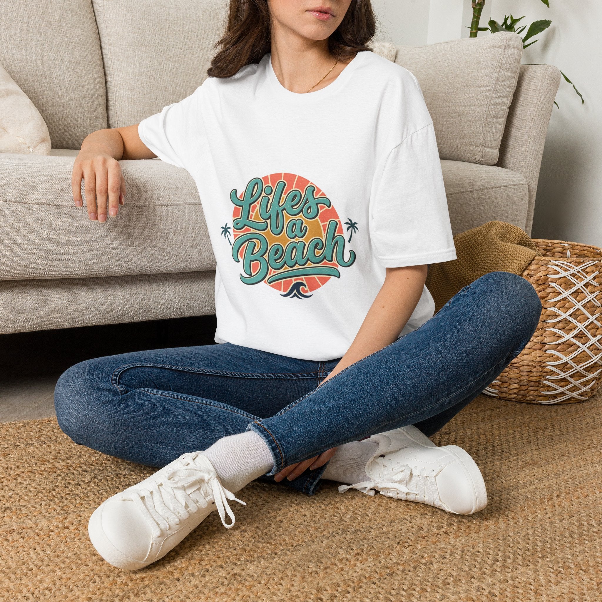 Life's a Beach T-Shirt — Retro Palm Sunset Summer Tee