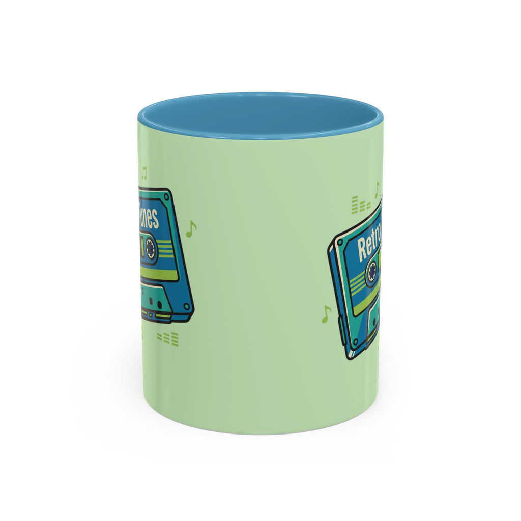 Retro Tunes Accent Coffee Mug — Cassette Tape Music Lovers Gift (11/15oz)