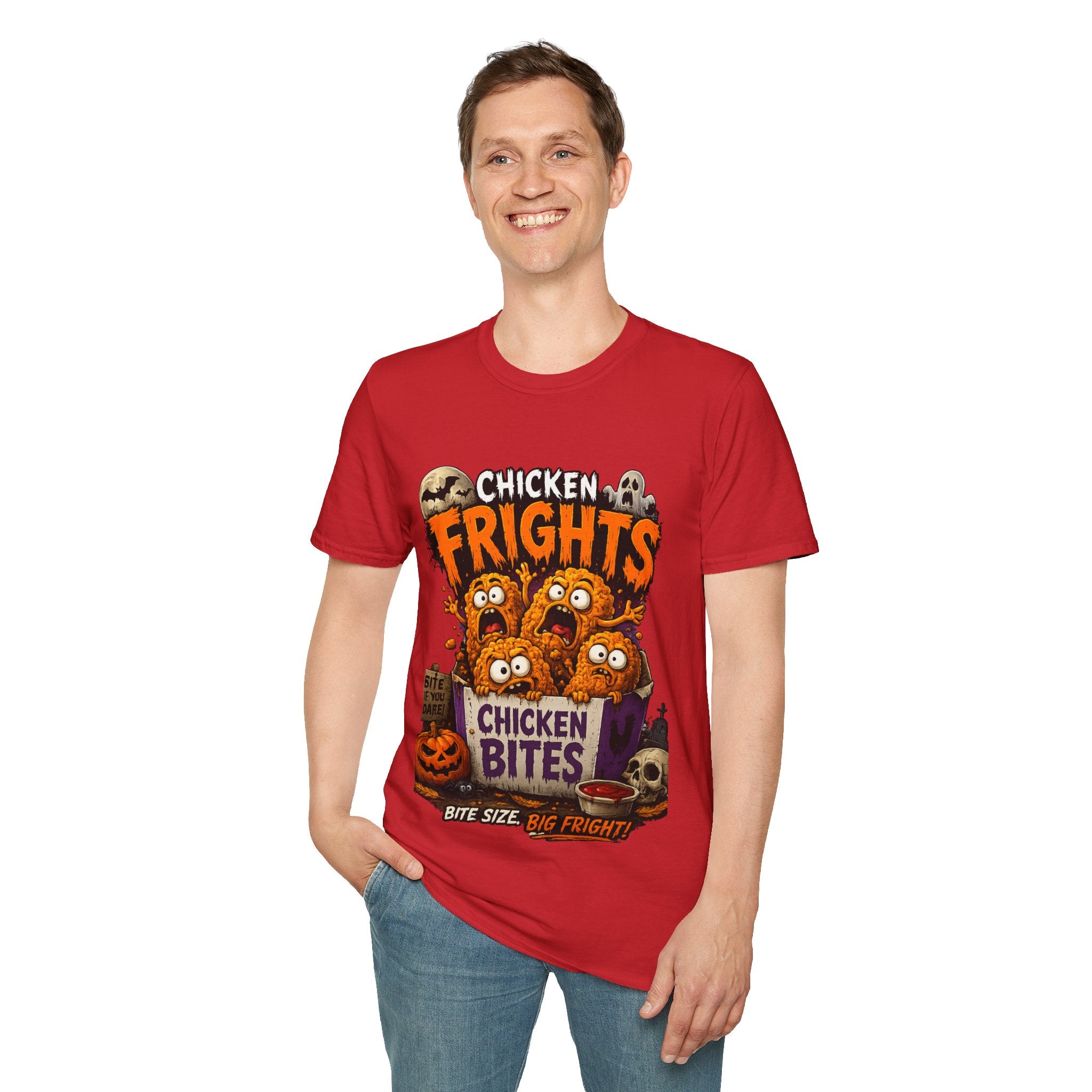Chicken Frights T-Shirt — Cute Spooky Halloween Chicken Bites Tee