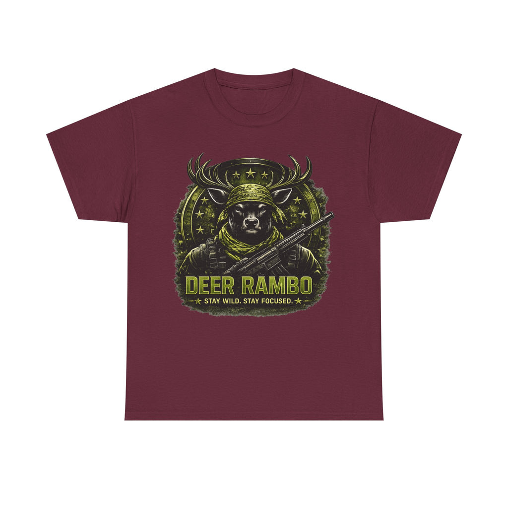 Deer Rambo Camo T-Shirt Hunter Gift | Woodland Deer Shirt | Military Style Tee | Unisex Shirt
